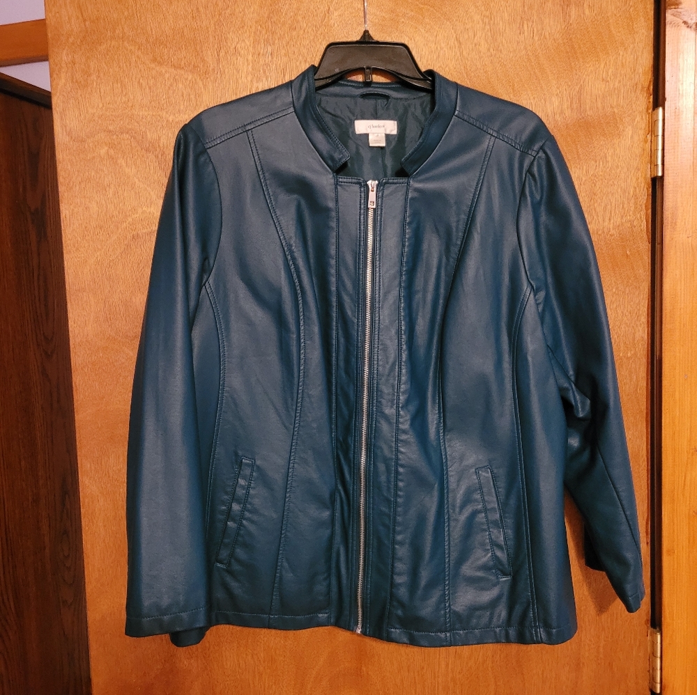 Teal moto jacket 2x